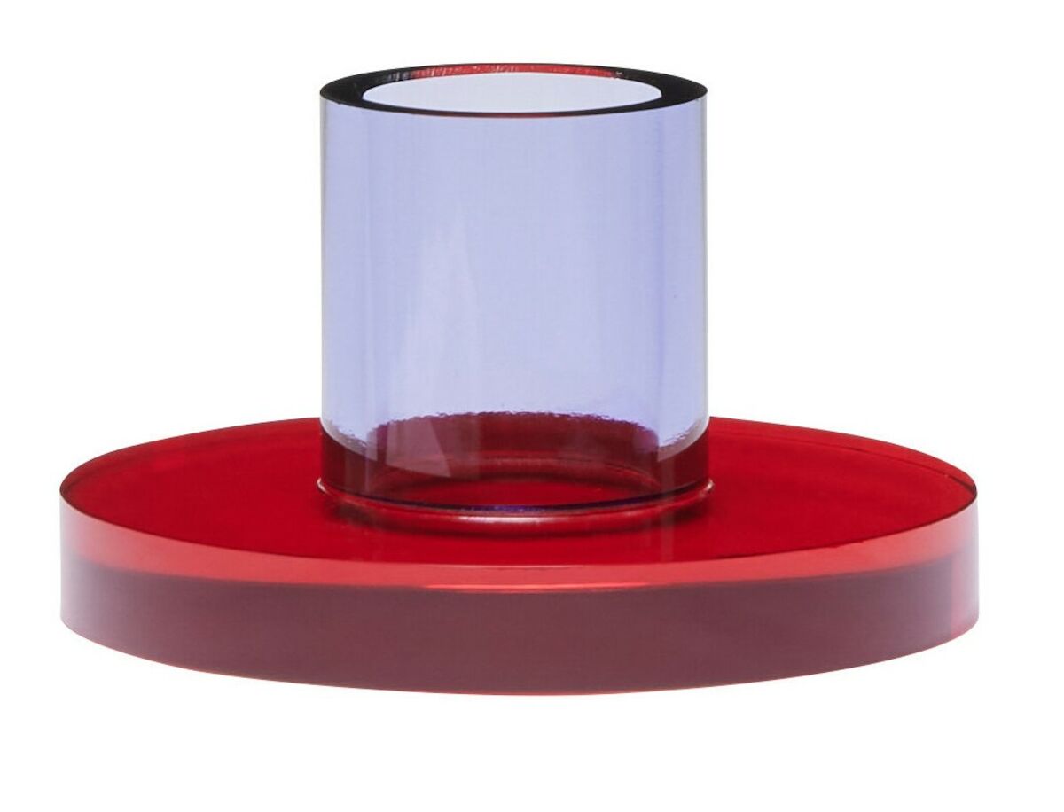 Hübsch Astra kynttilänjalka Ø7 cm punainen/violetti